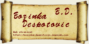 Božinka Despotović vizit kartica